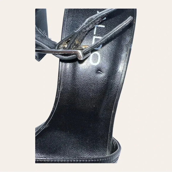 Women’s ALDO SQUARE HEEL‎ OPEN TOES HEELS SIZE 36(US 6) BLACK IN COLOR STRAPPY - Picture 11 of 16